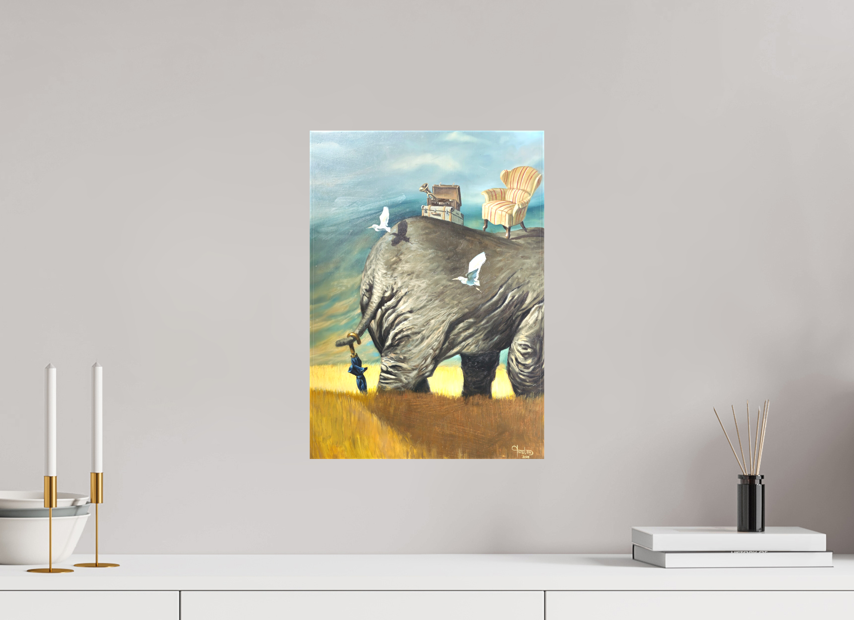 DIN A3 (29,7 x 42 cm), Leinwand Sie gehen