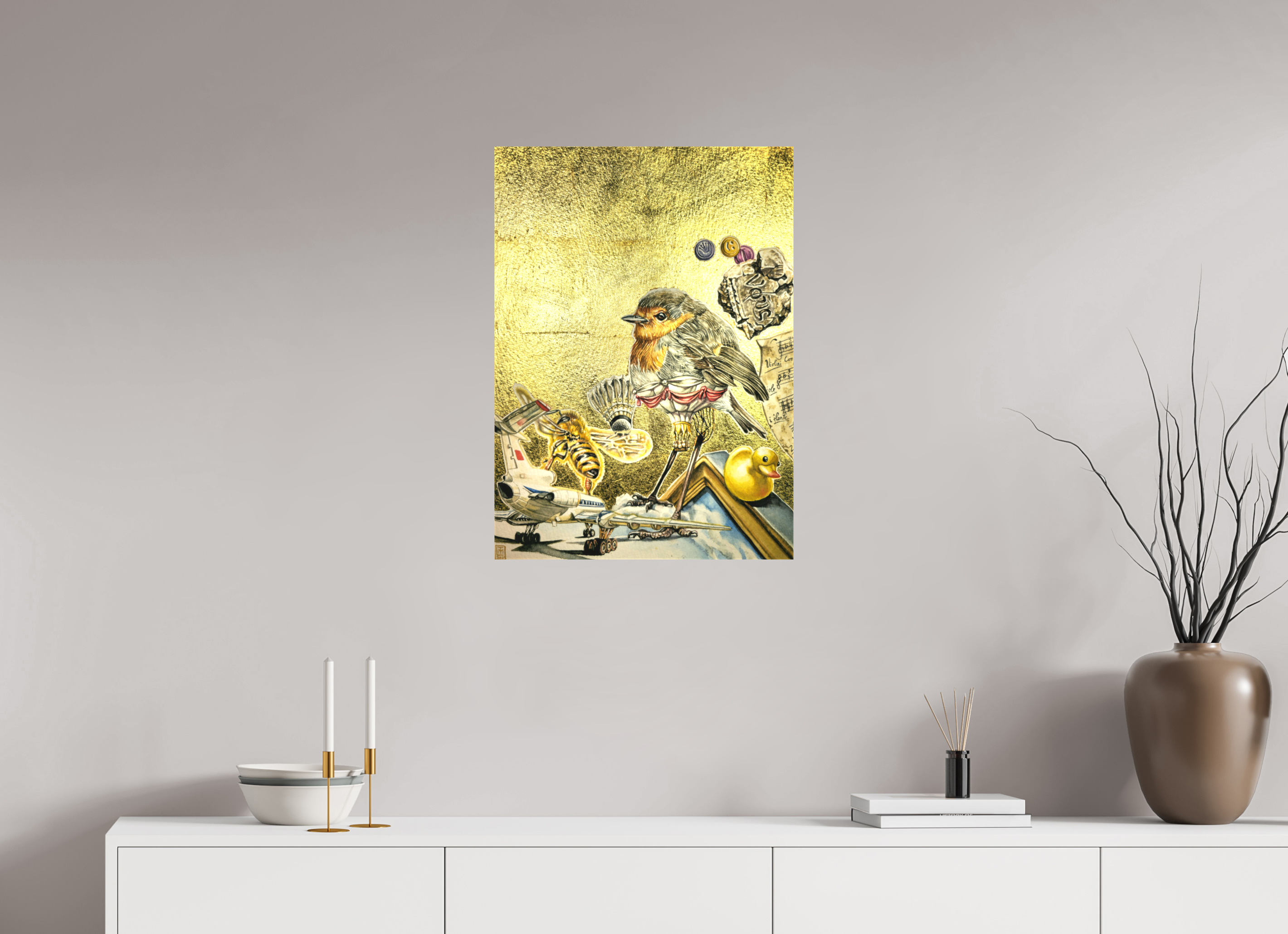 50 x 69,5 cm, Leinwand Schwebeteilchen