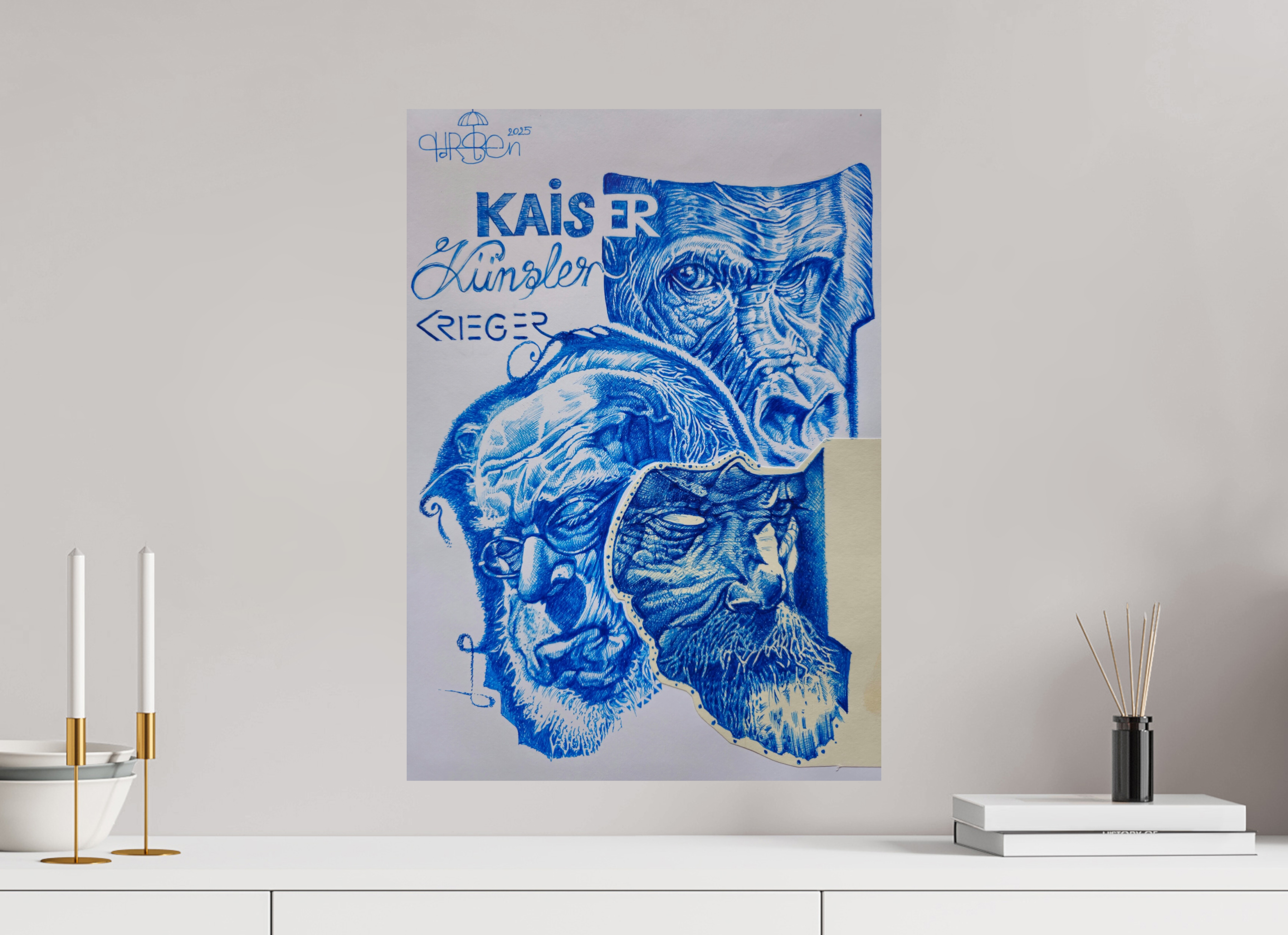 DIN A2 (42 x 59,4 cm), Fine Art Print Kaiser-Künstler-Krieger