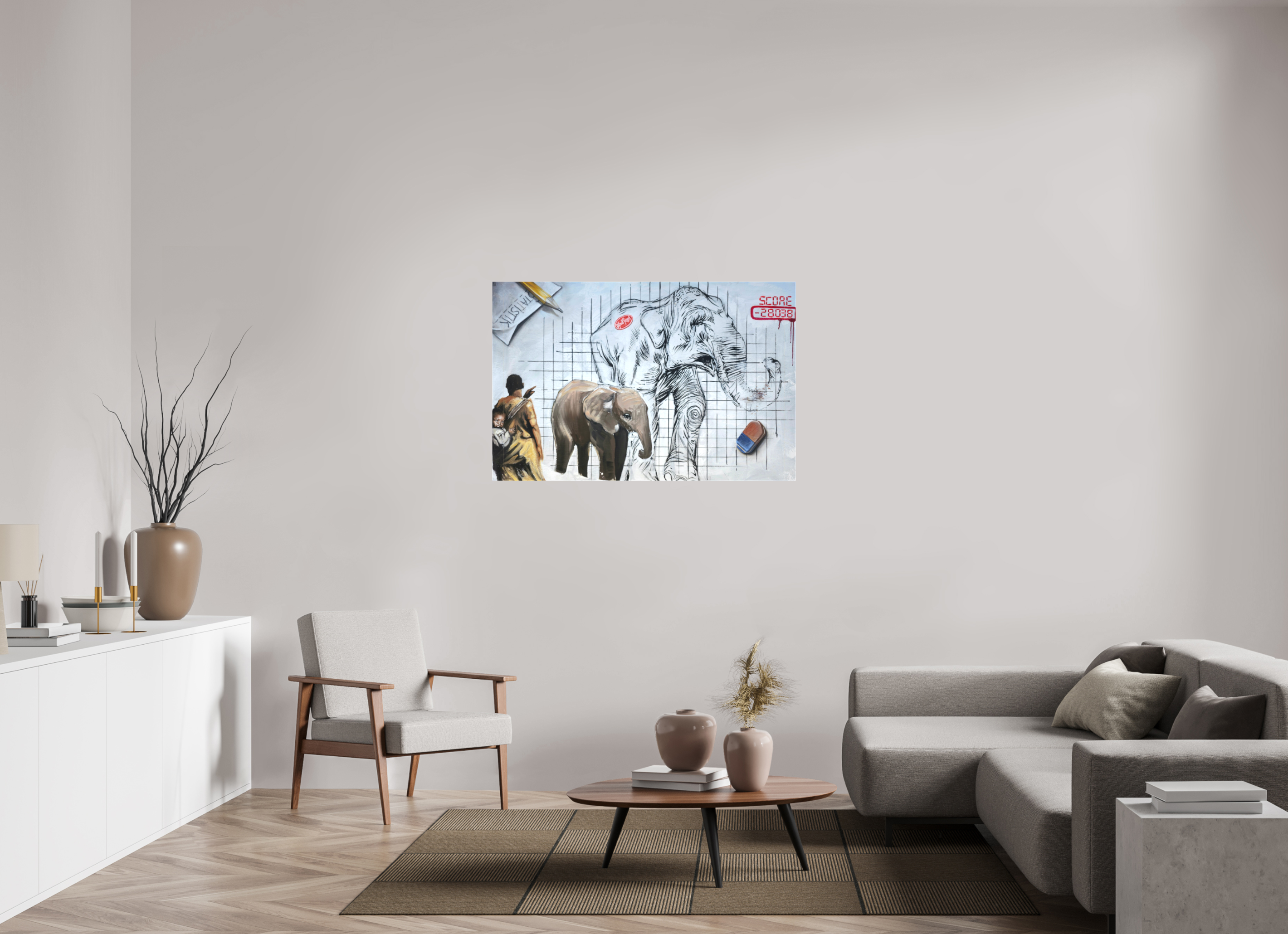 122,6 x 80 cm, Leinwand AUSRADIERT