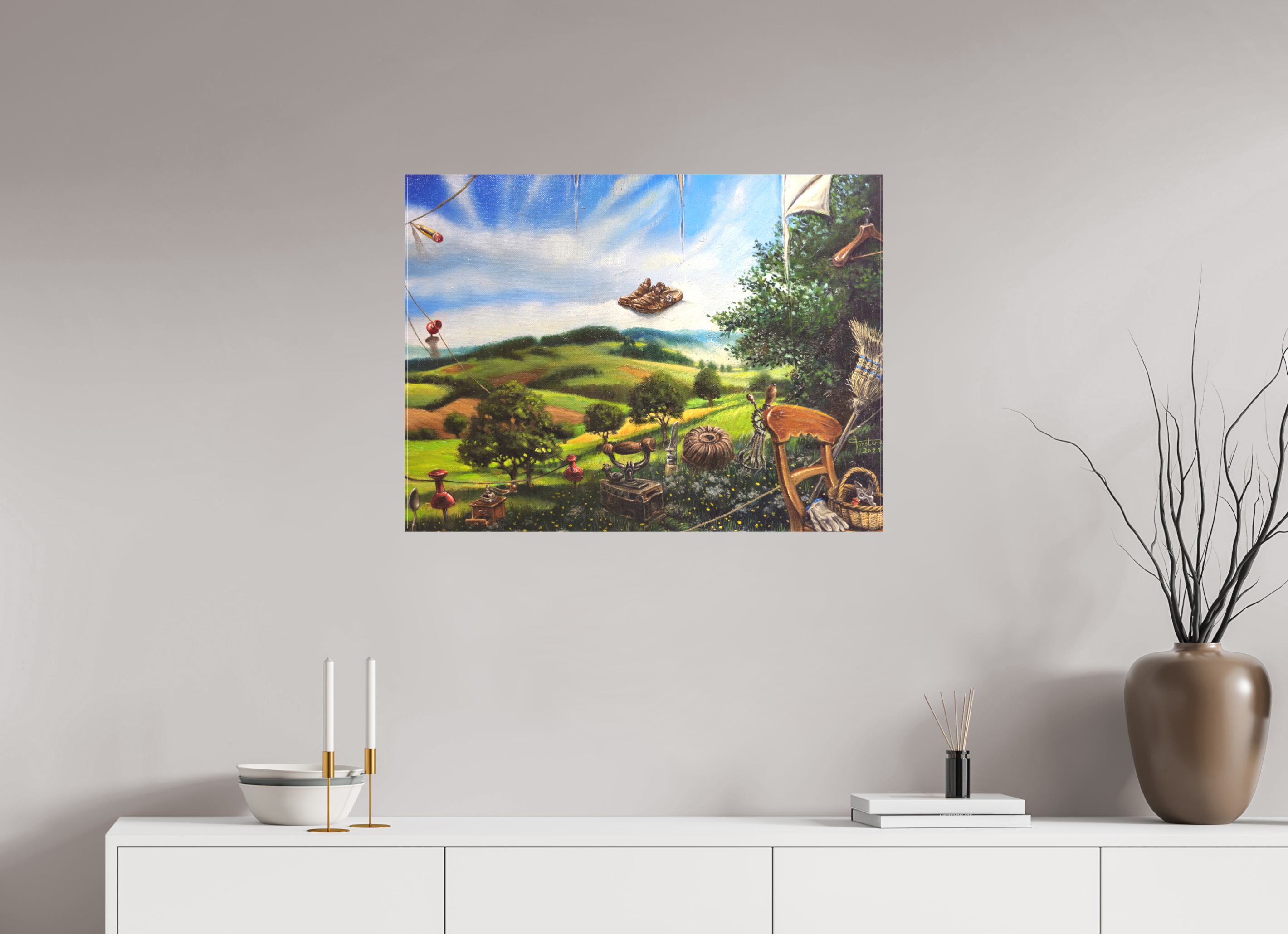 80,7 x 60 cm, Leinwand Die Landschafts-Missgestaltung