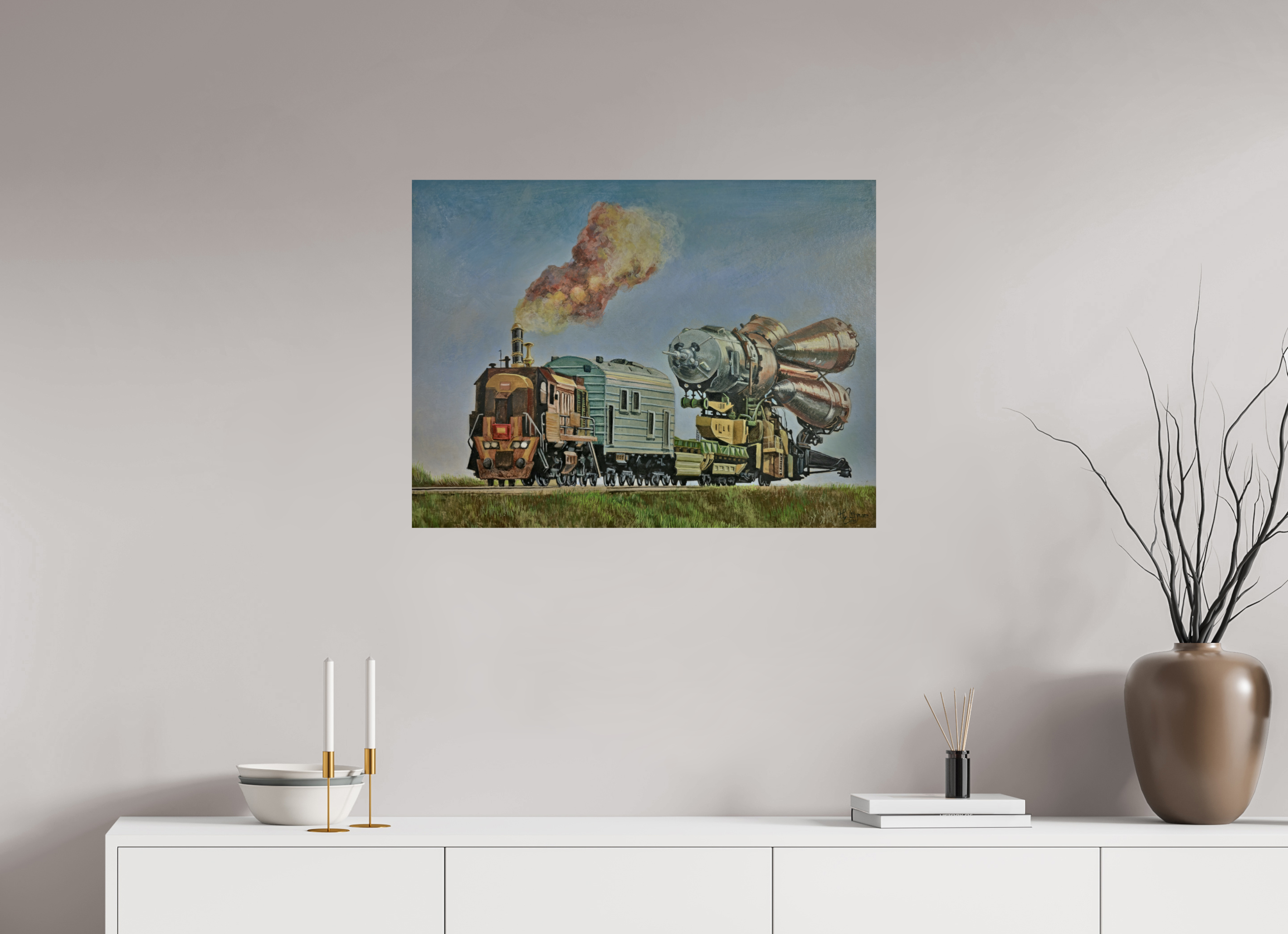 80 x 60 cm, Fine Art Print Fortschritt auf Rückzug