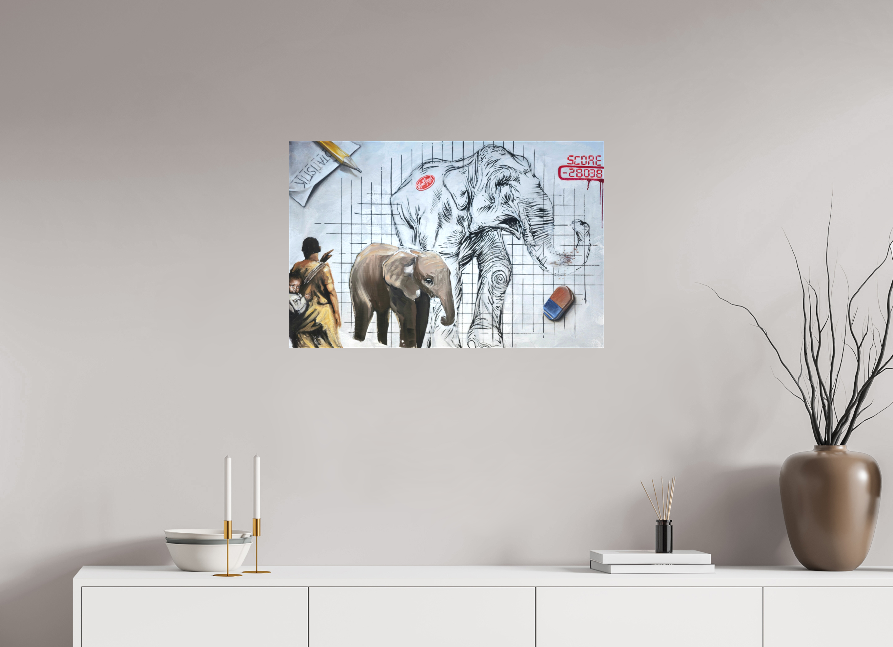 76,6 x 50 cm, Leinwand AUSRADIERT