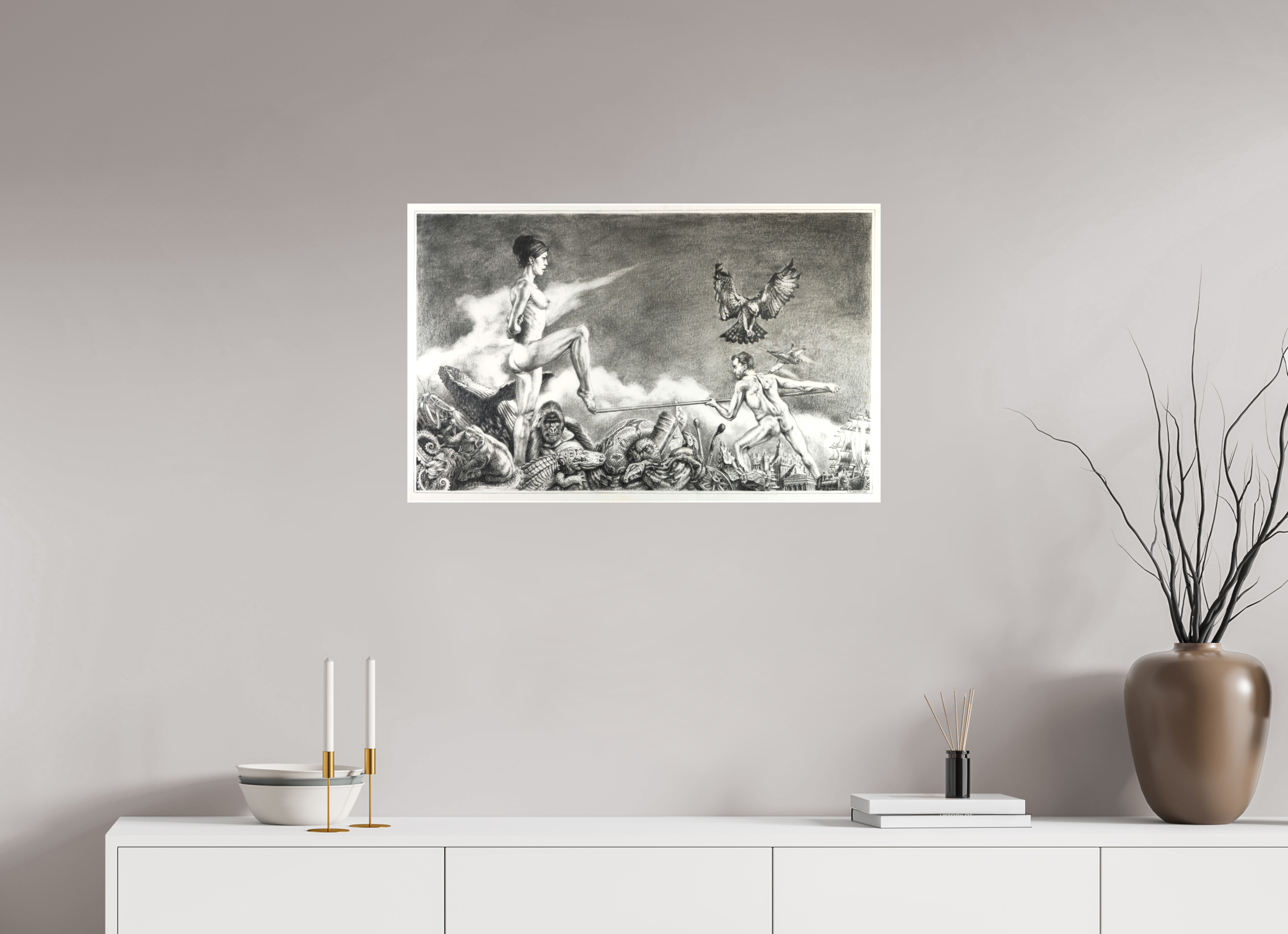 79,8 x 50 cm, Leinwand Der Vanenkrieg