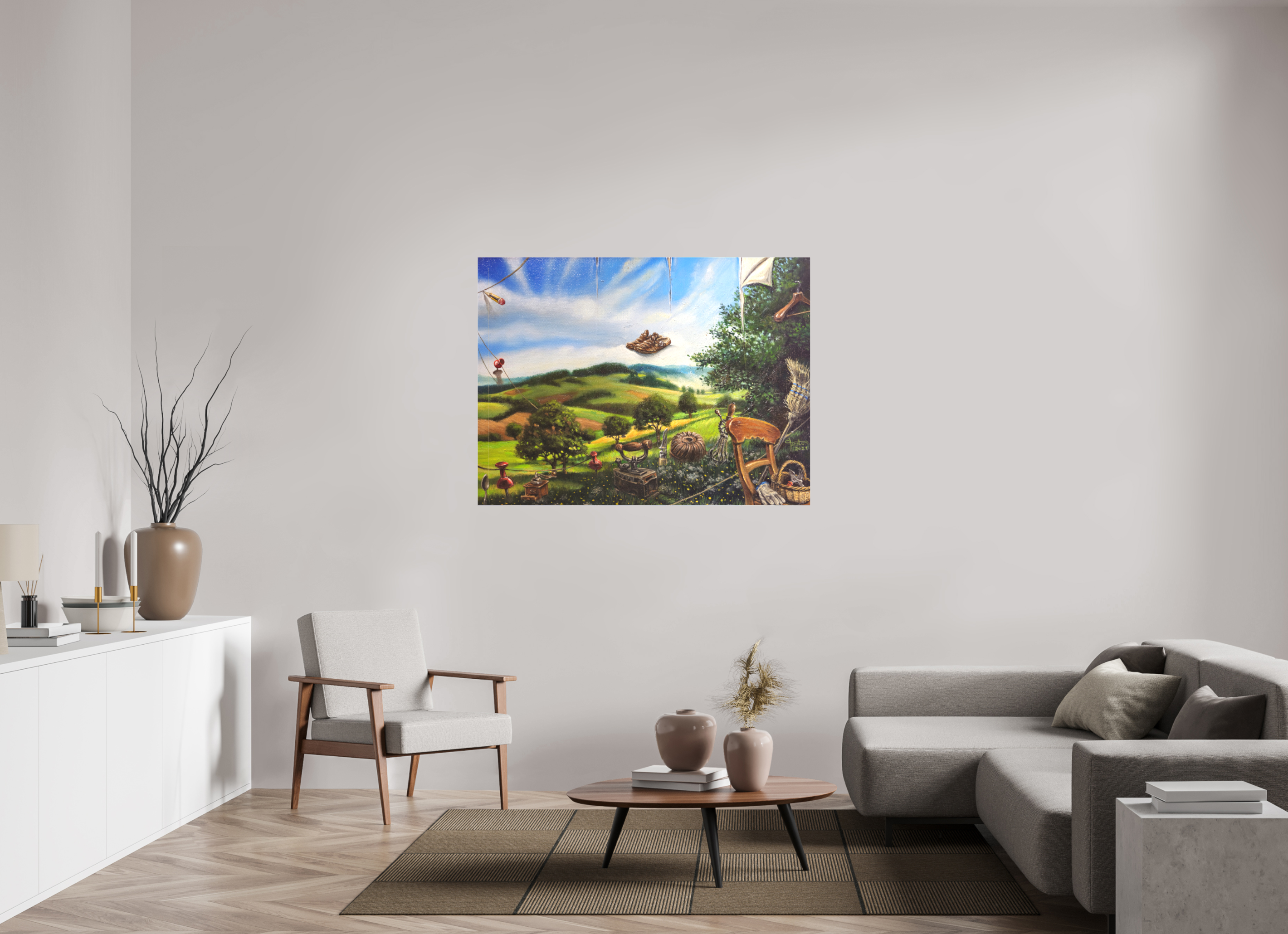 134,4 x 100 cm, Leinwand Die Landschafts-Missgestaltung