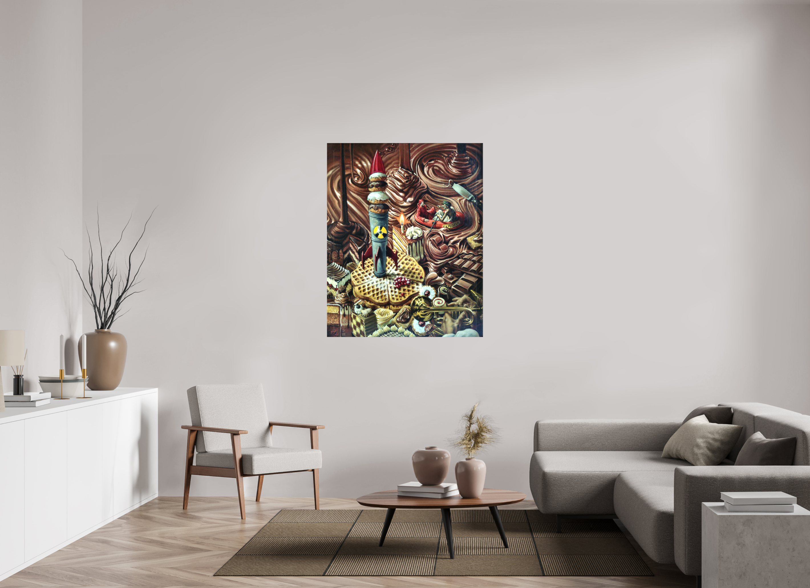 100 x 124,5 cm, Leinwand Dantes zehnter Höllenkreis (Frei nach der Göttlichen Komödie nach Dante)