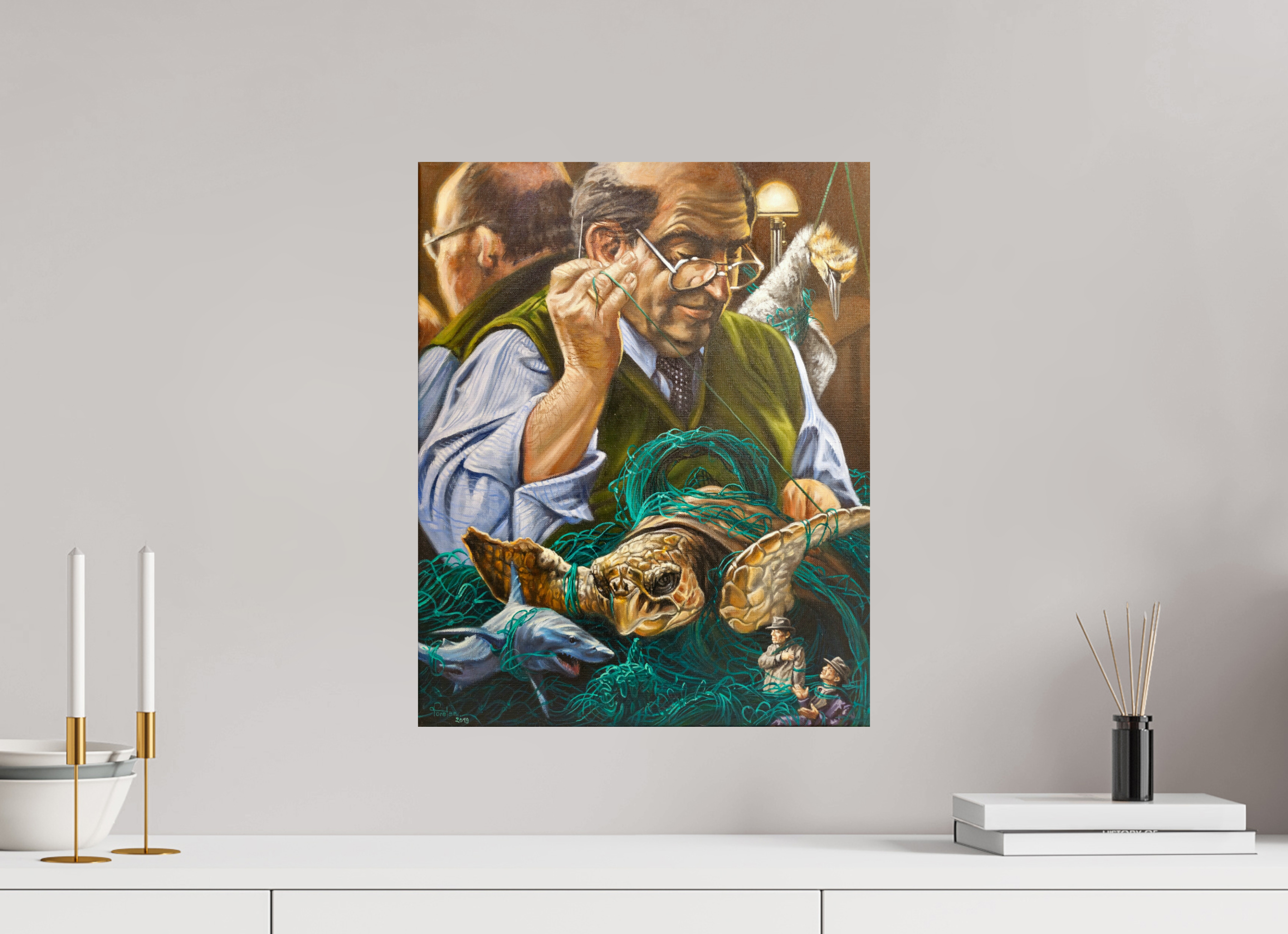 40 x 50 cm, Fine Art Print Der Plastikverstricker