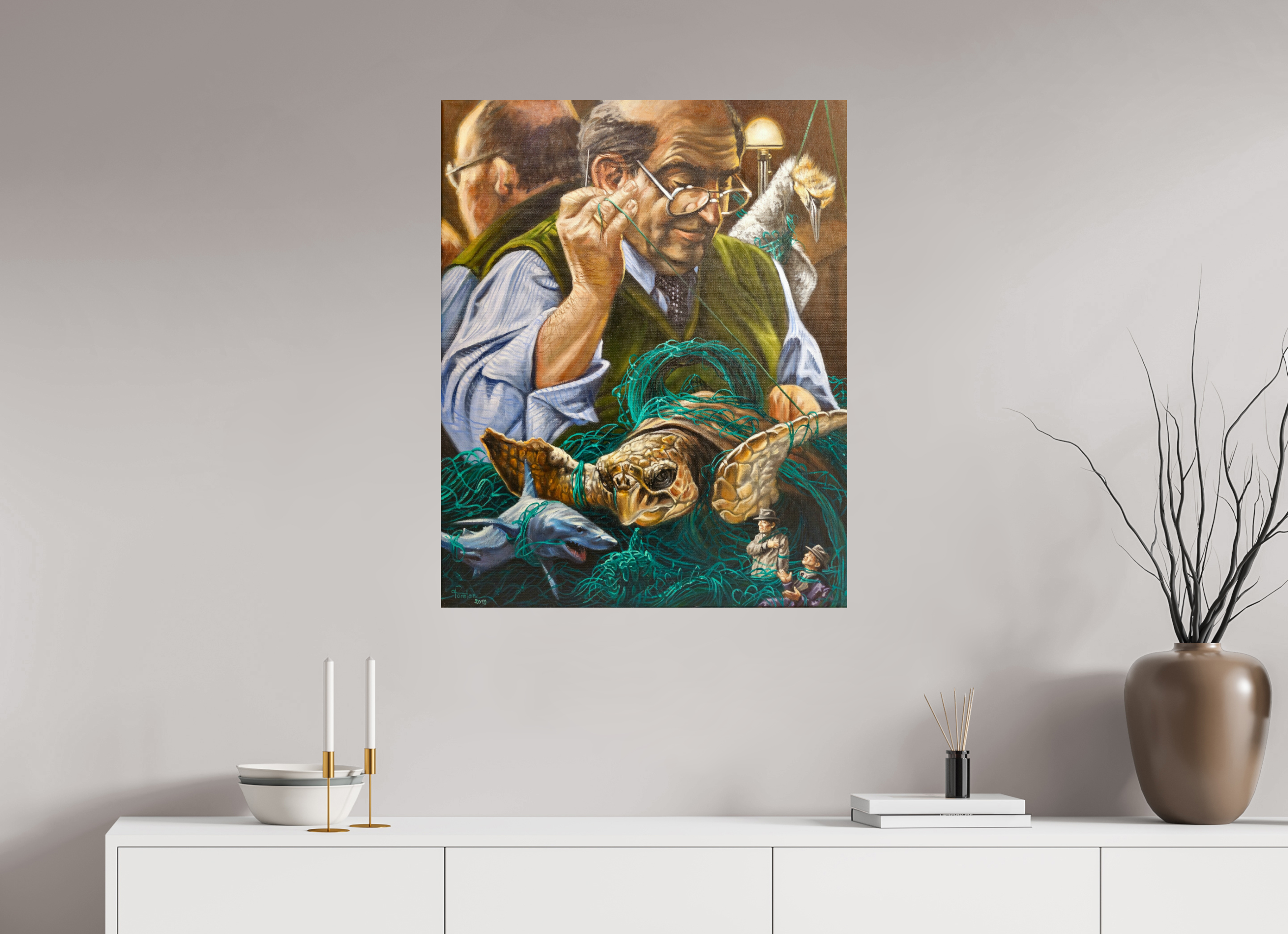70 x 87,5 cm, Fine Art Print Der Plastikverstricker