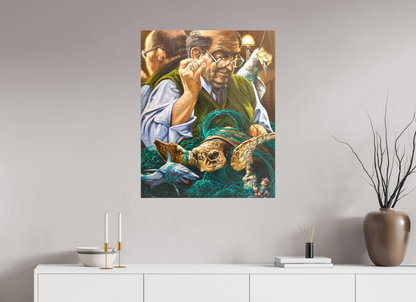70 x 87,5 cm, Leinwand ​Der Plastikverstricker