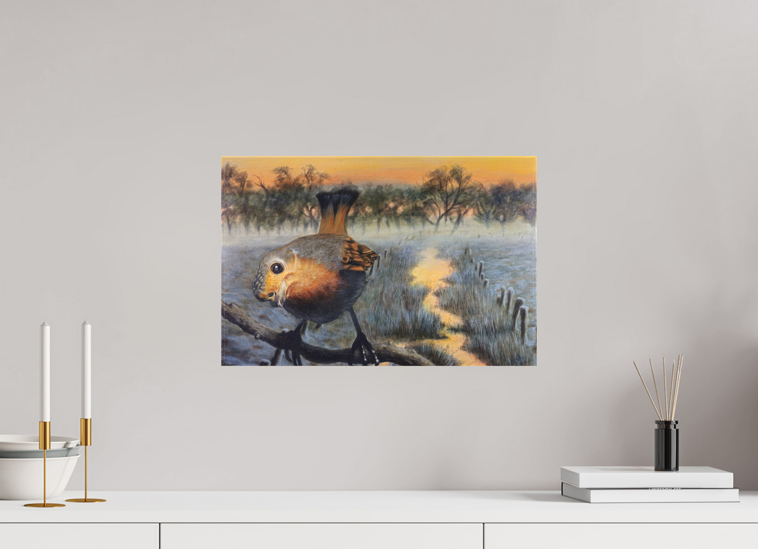 45,6 x 30 cm, Leinwand Der Blick (Wintermorgen)