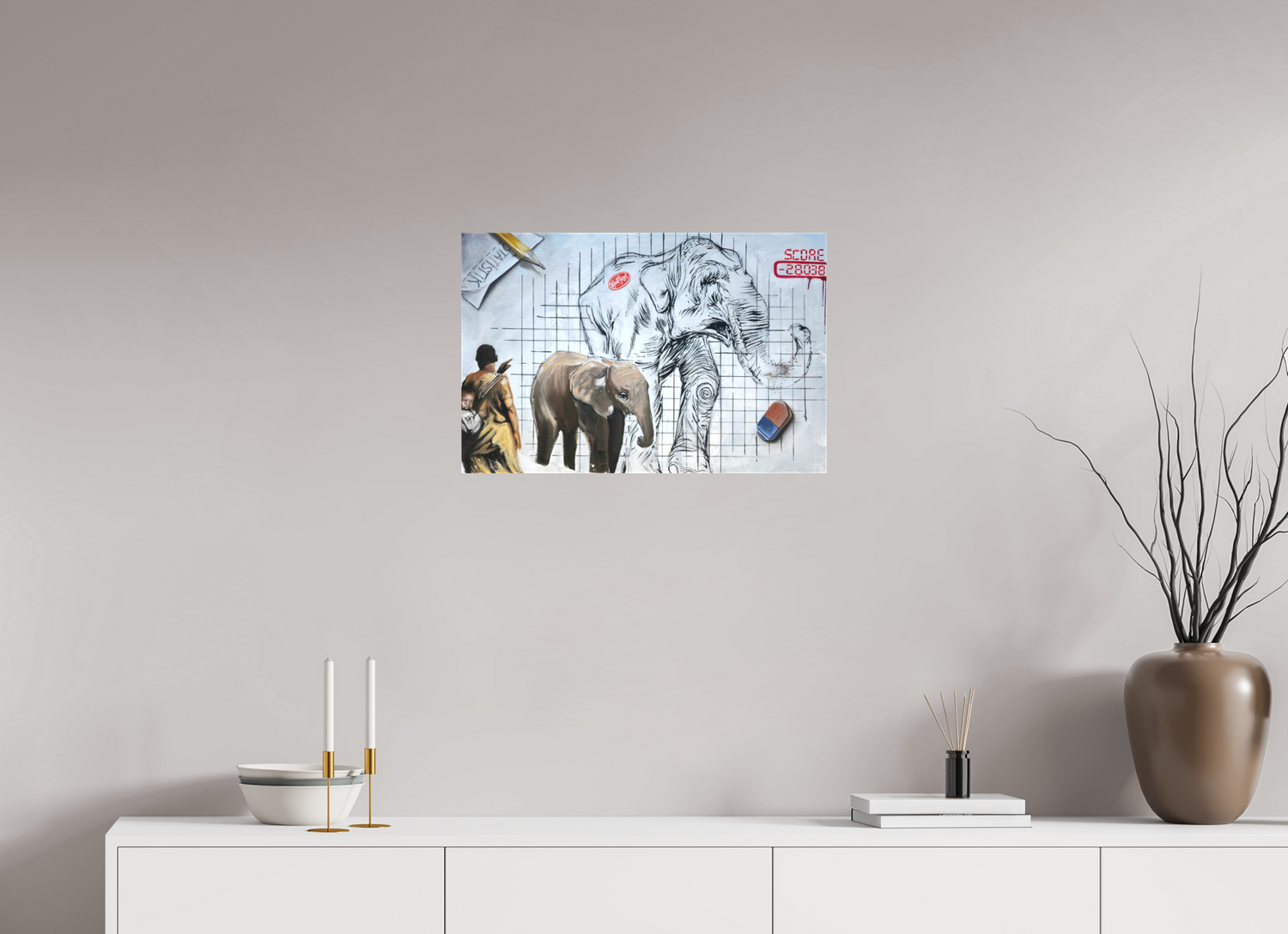 61,3 x 40 cm, Leinwand AUSRADIERT