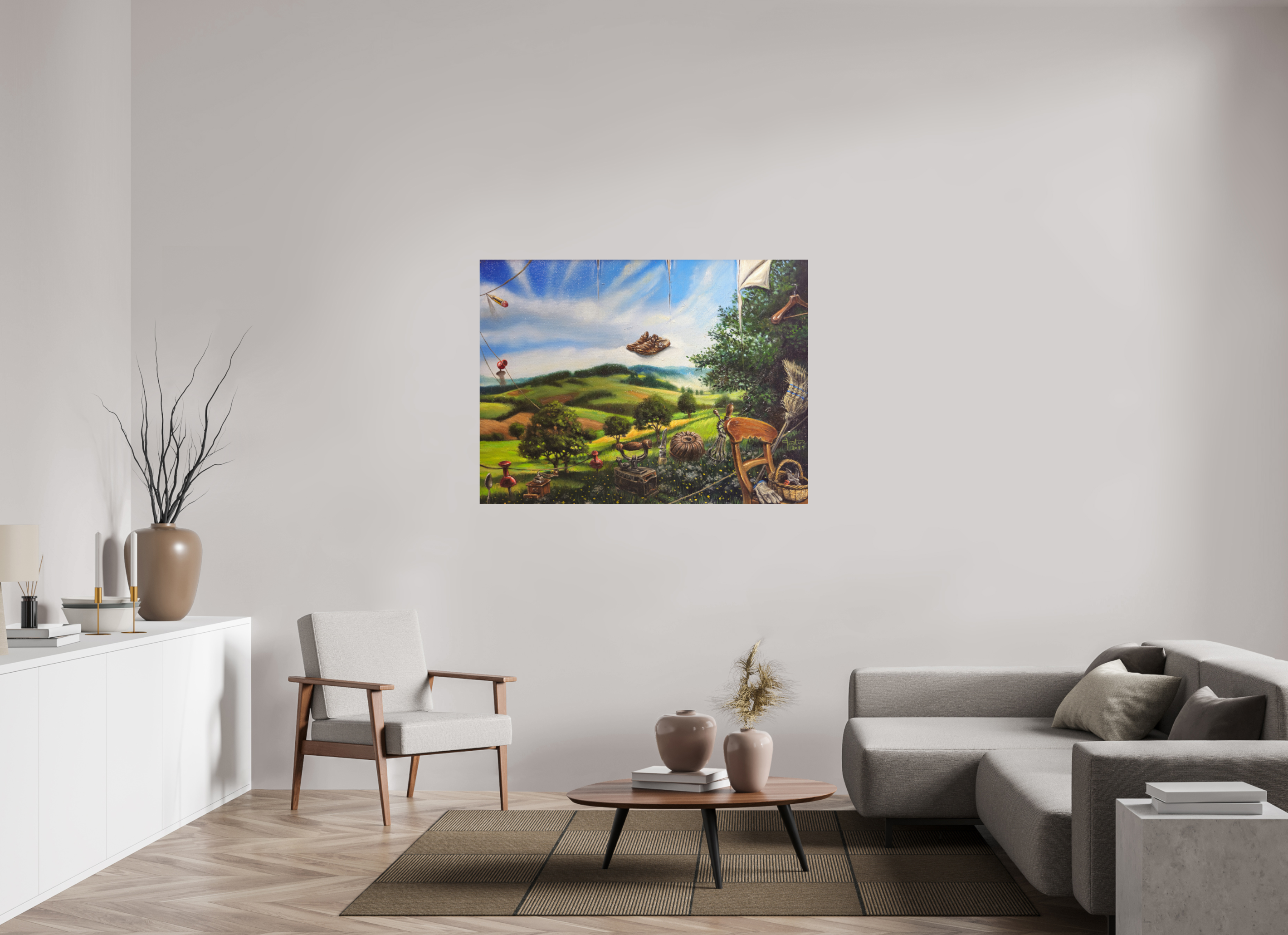 134,4 x 100 cm, Fine Art Print Die Landschafts-Missgestaltung