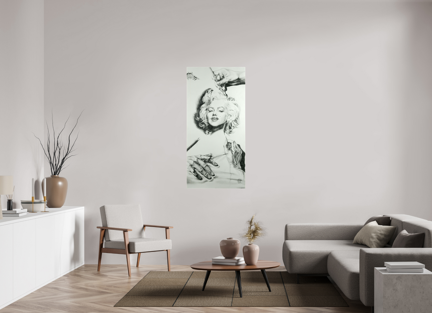 70 x 146,7 cm, Leinwand Vergänglichkeit der Schönheit(Marilyn Monroe)