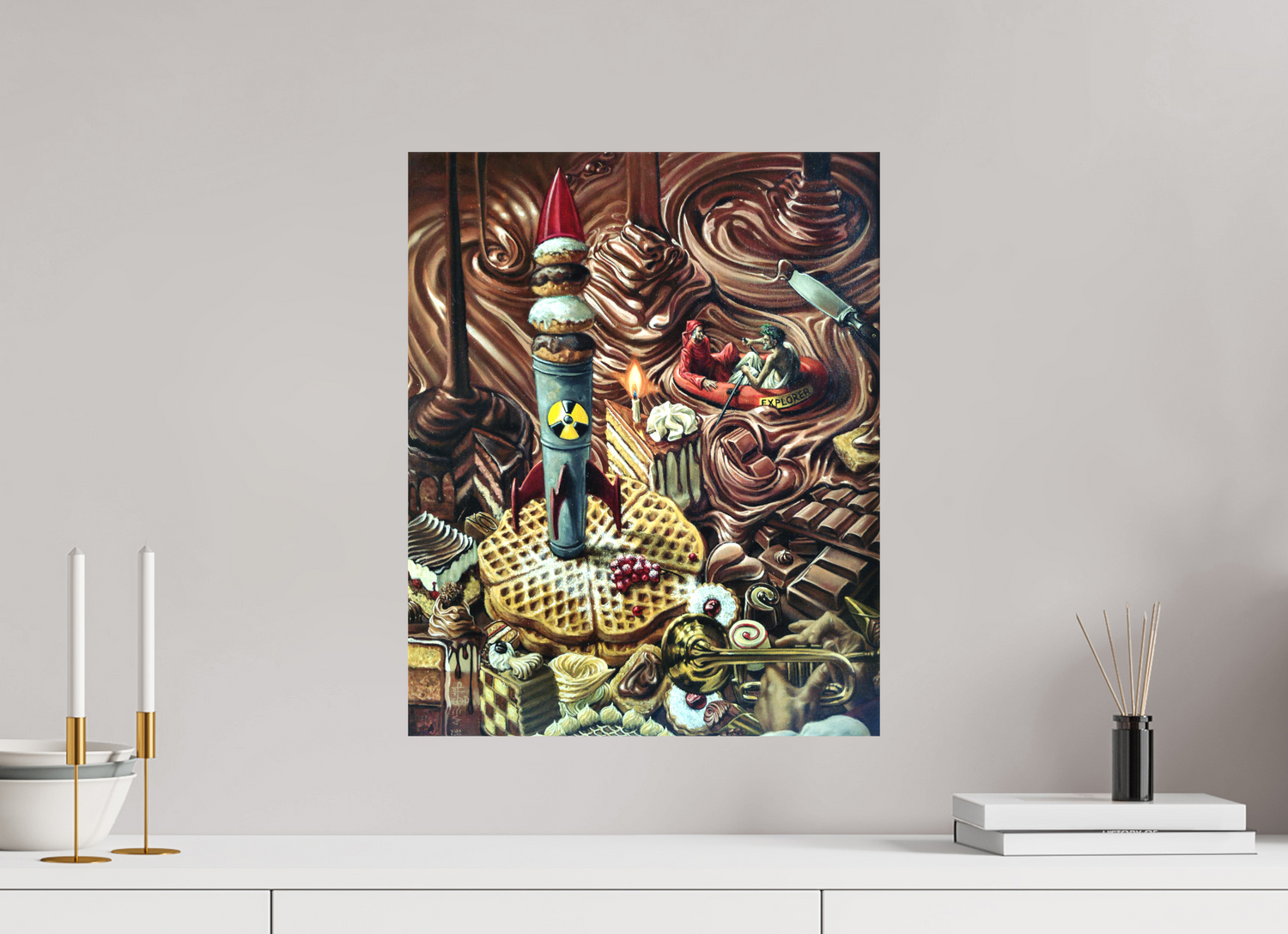 40 x 49,8 cm, Leinwand Dantes zehnter Höllenkreis  (Frei nach der Göttlichen Komödie nach Dante)