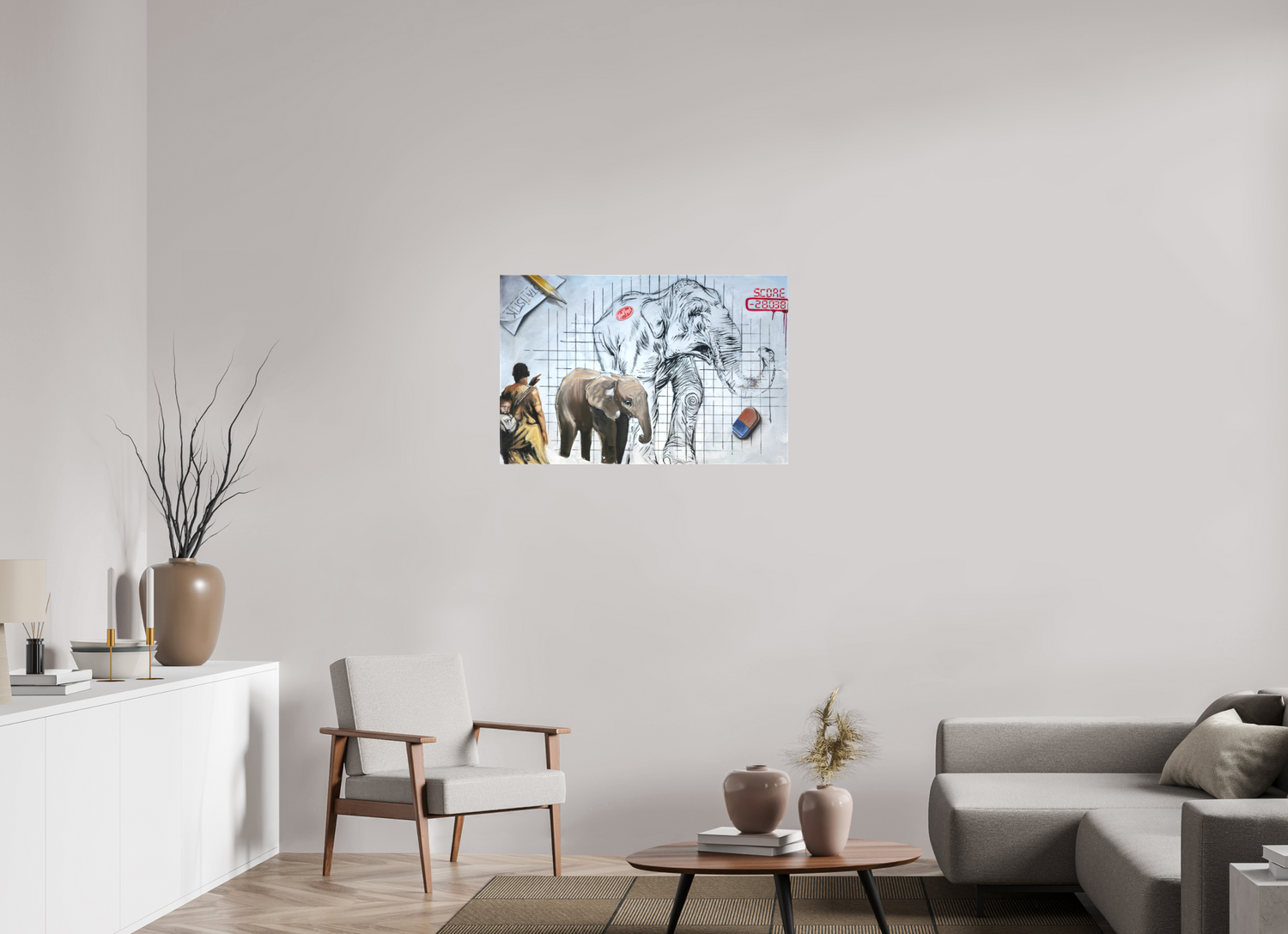 92 x 60 cm, Leinwand AUSRADIERT