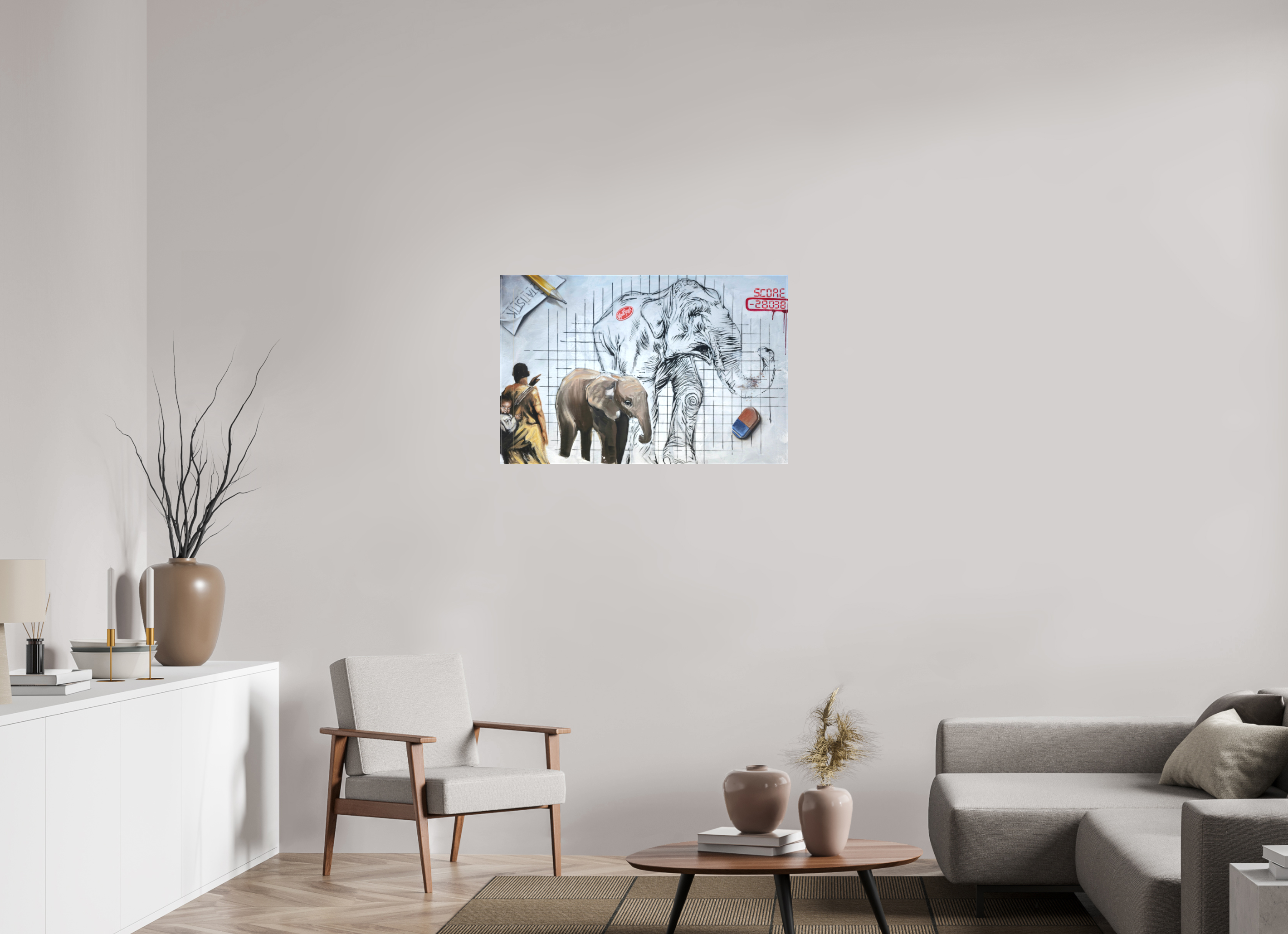 92 x 60 cm, Leinwand AUSRADIERT