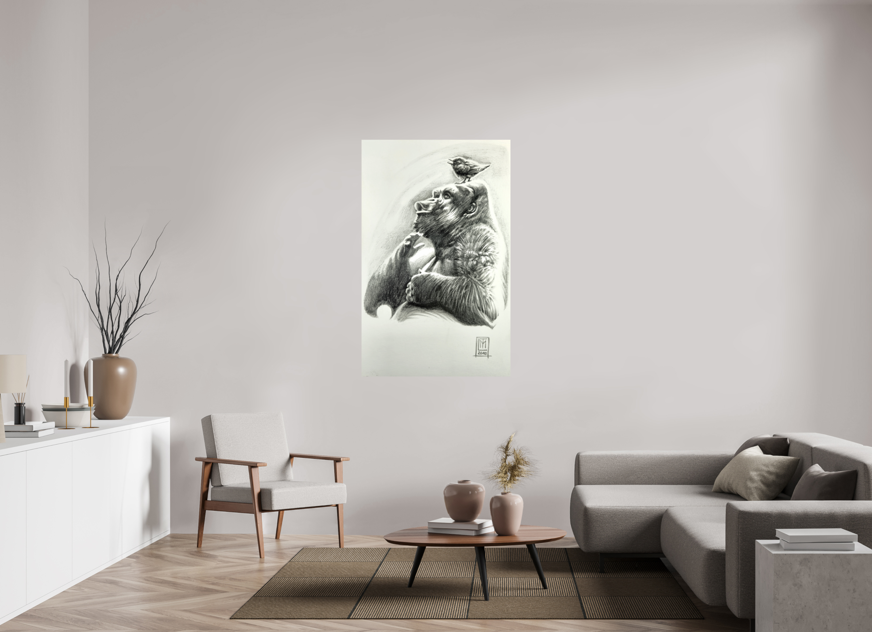 90 x 143,2 cm, Fine Art Print Das Duett