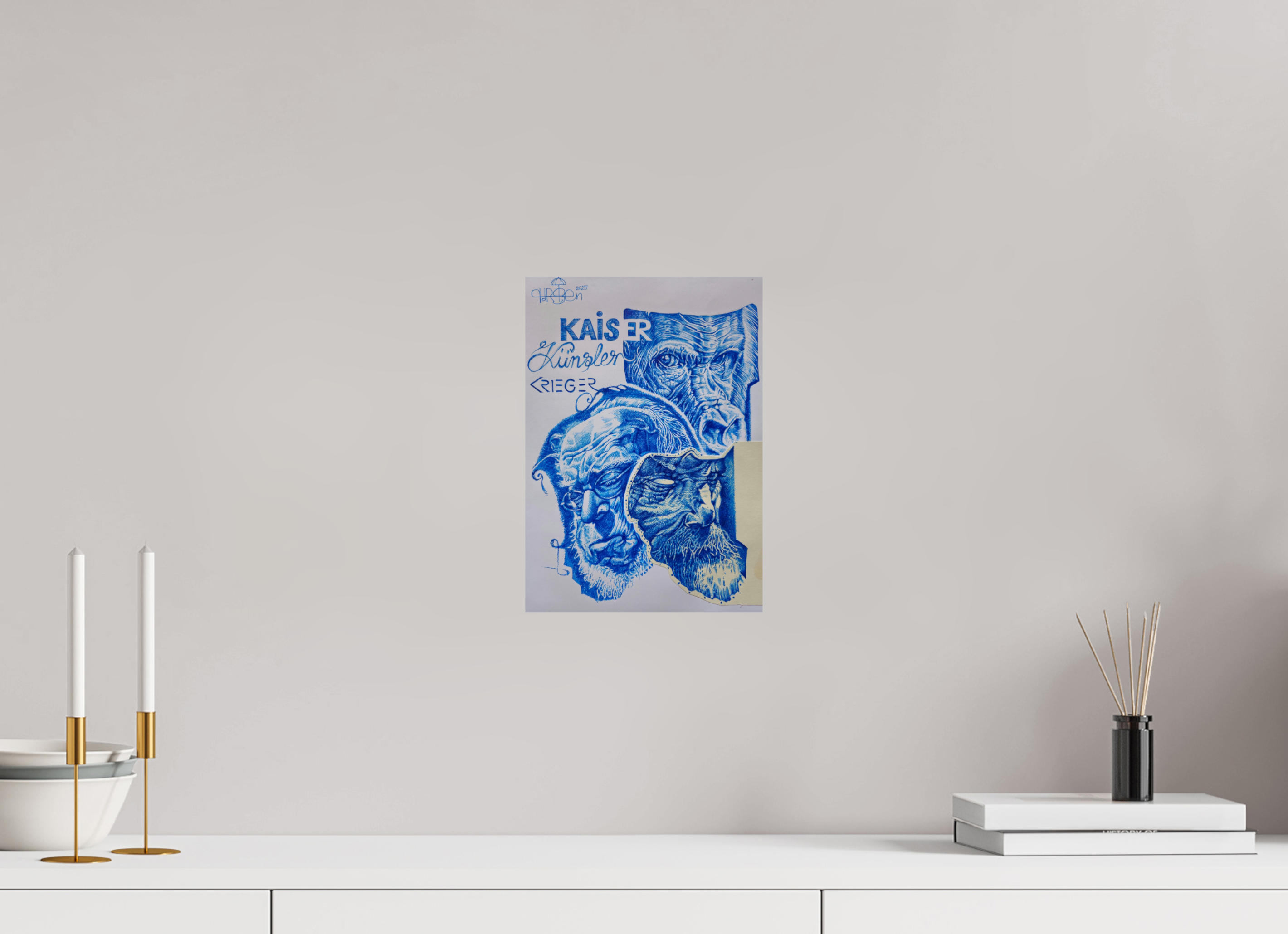 DIN A4 (21 x 29,7 cm), Fine Art Print Kaiser-Künstler-Krieger