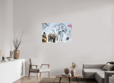 107,3 x 70 cm, Leinwand AUSRADIERT