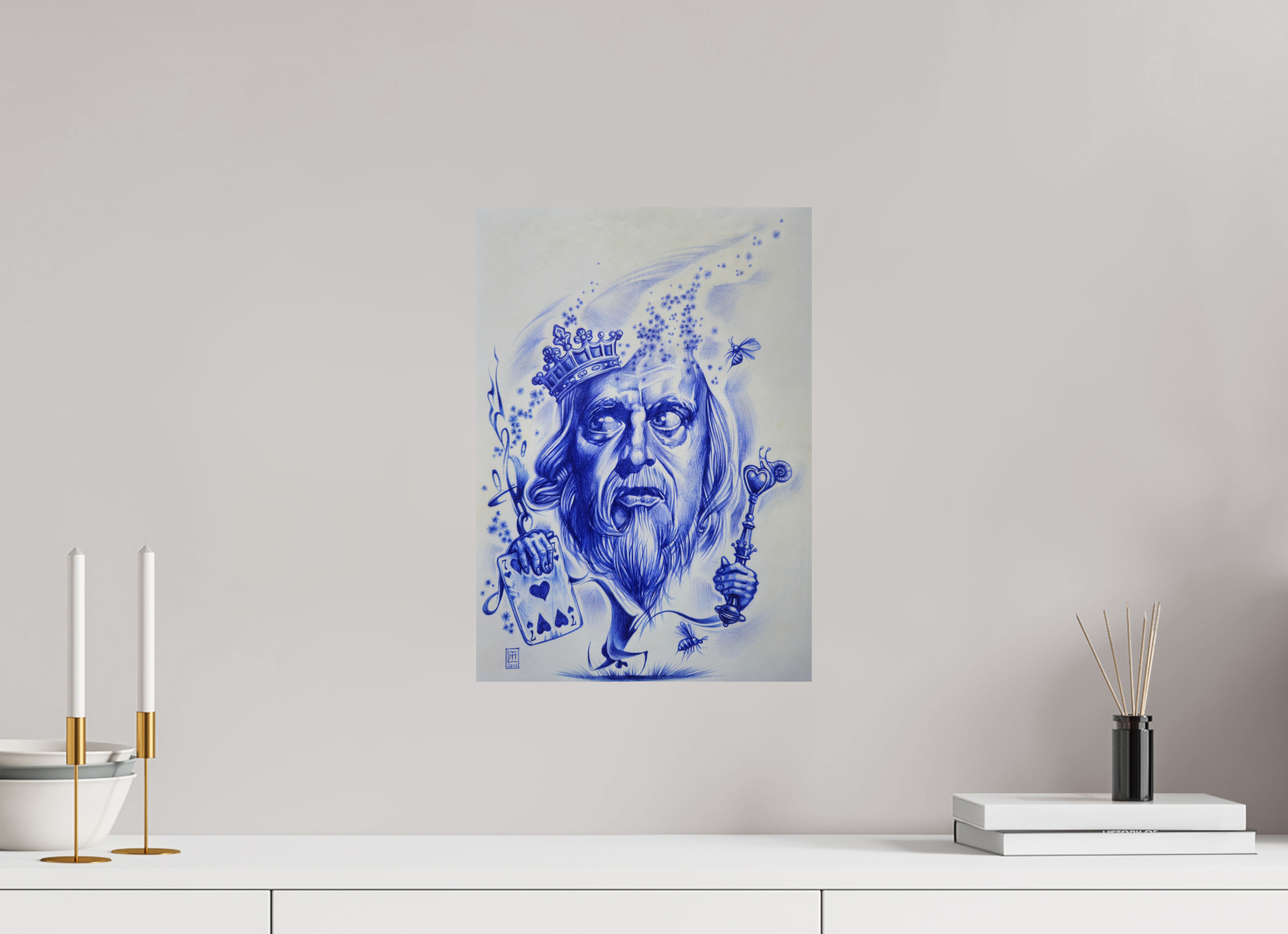 DIN A3 (29,7 x 42 cm), Fine Art Print The Red King (Herzkönig)