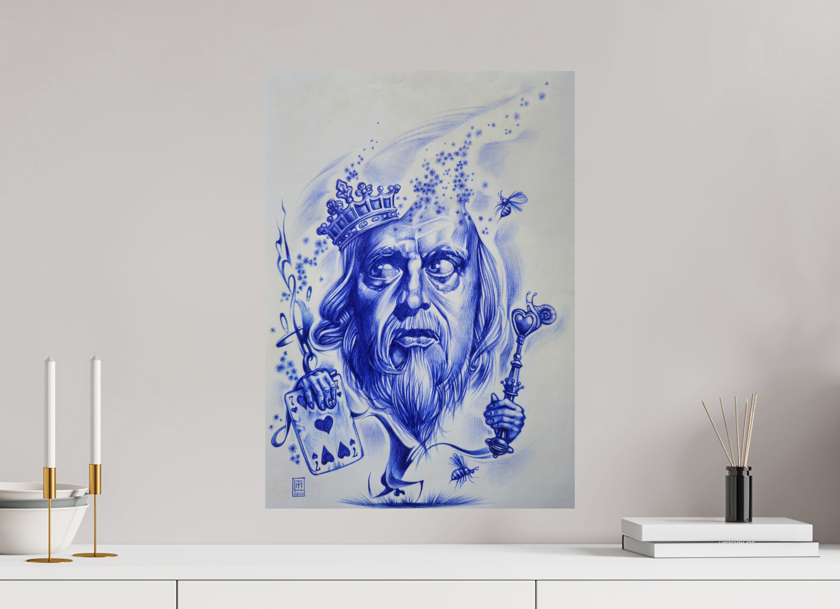 DIN A2 (42 x 59,4 cm), Fine Art Print The Red King (Herzkönig)