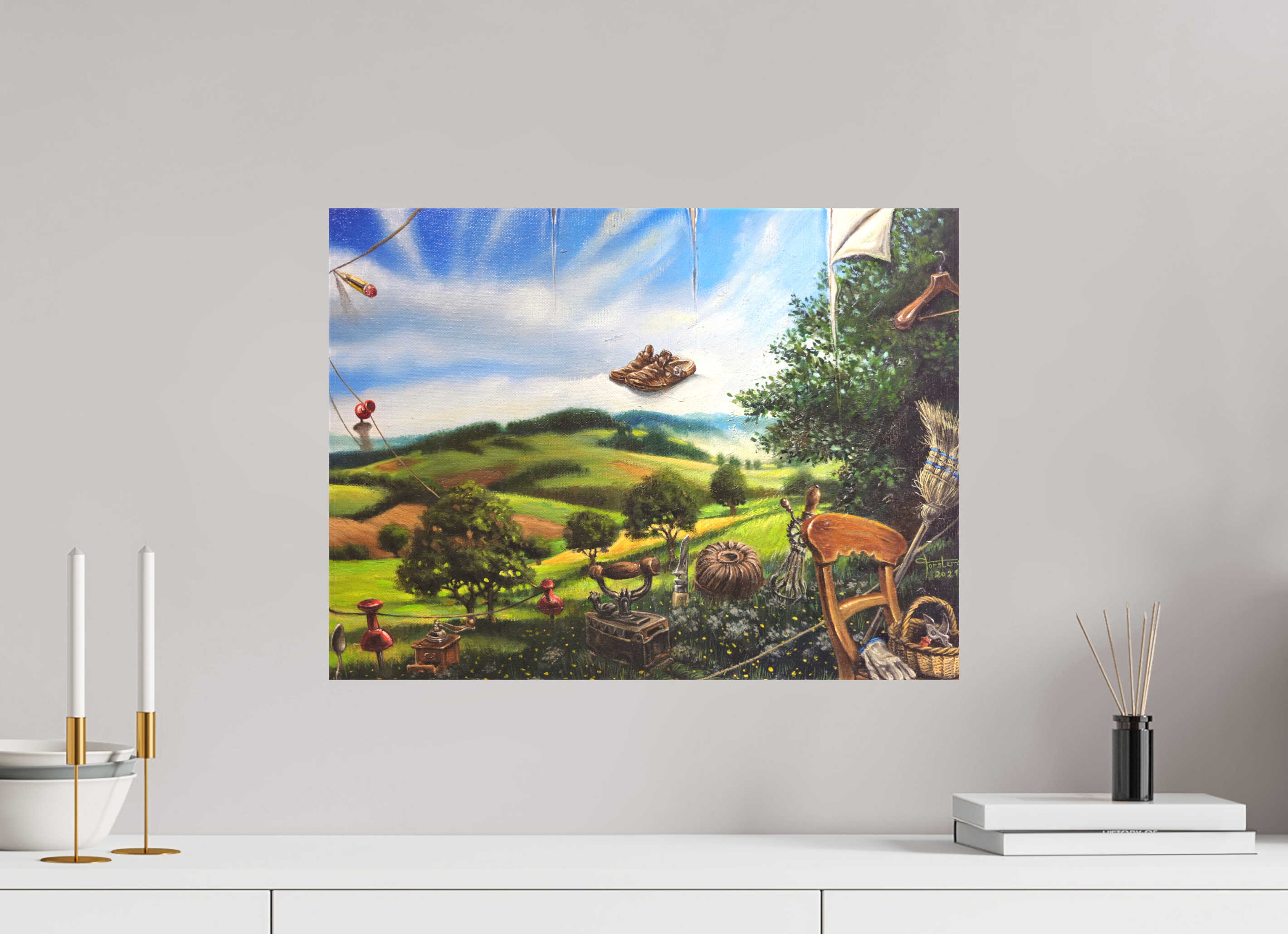 53,8 x 40 cm, Leinwand Die Landschafts-Missgestaltung
