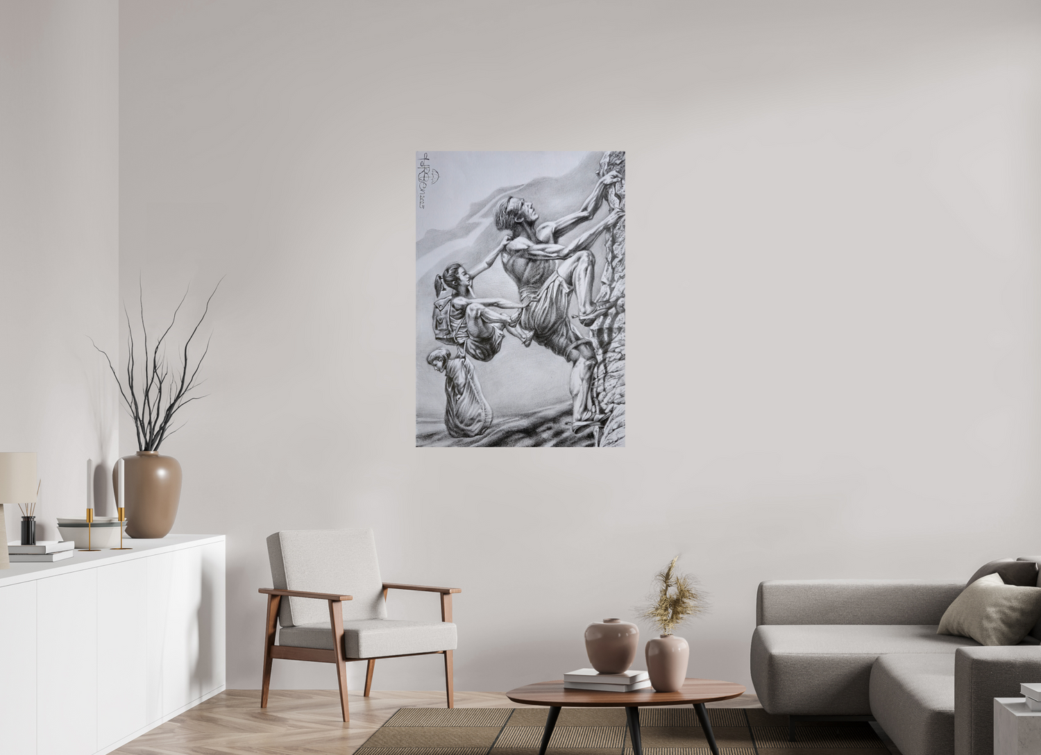 DIN A0 (84,1 x 118,9 cm), Fine Art Print F A M I L I E (Schicksalskette)