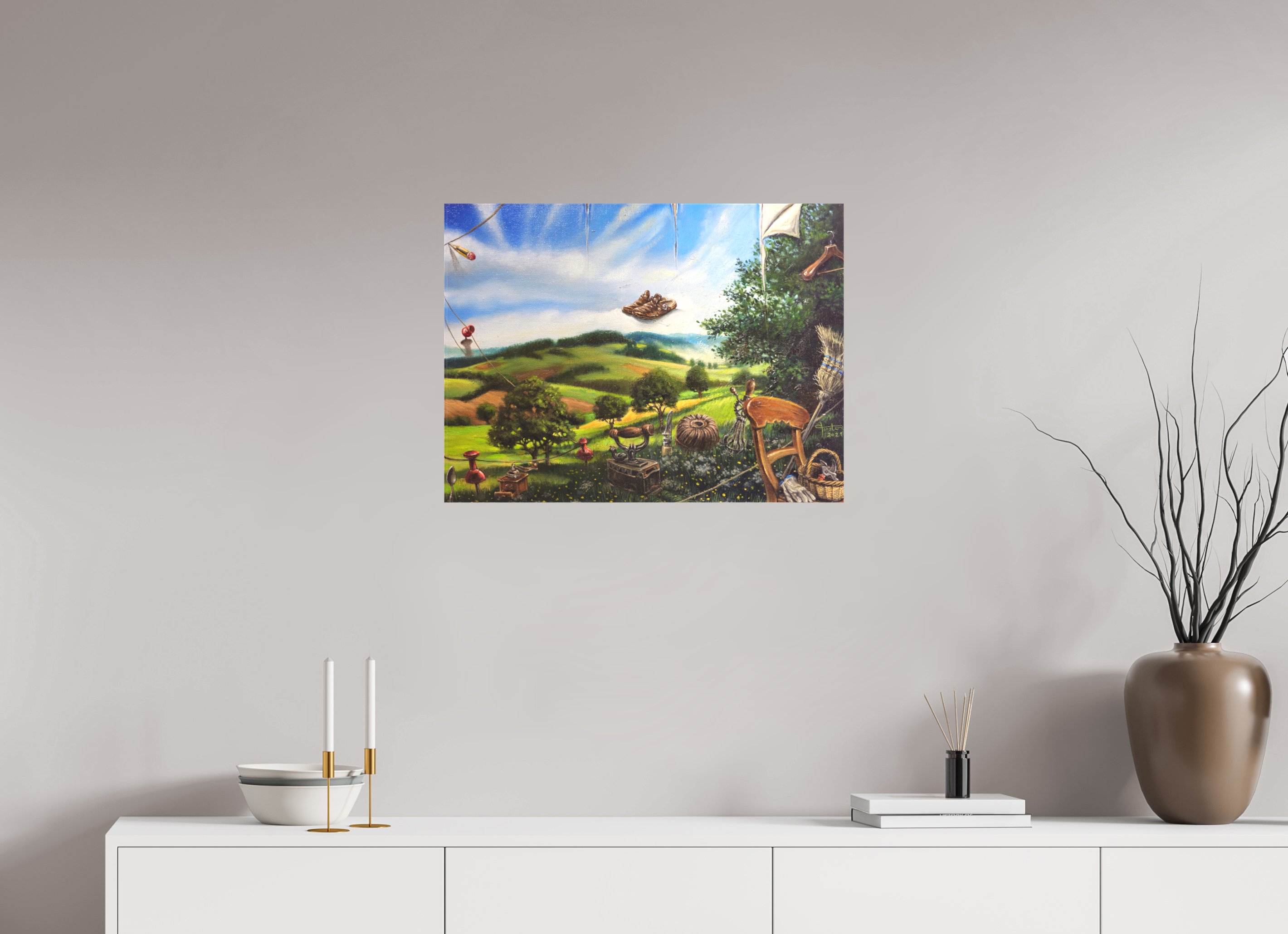 67,2 x 50 cm, Leinwand Die Landschafts-Missgestaltung