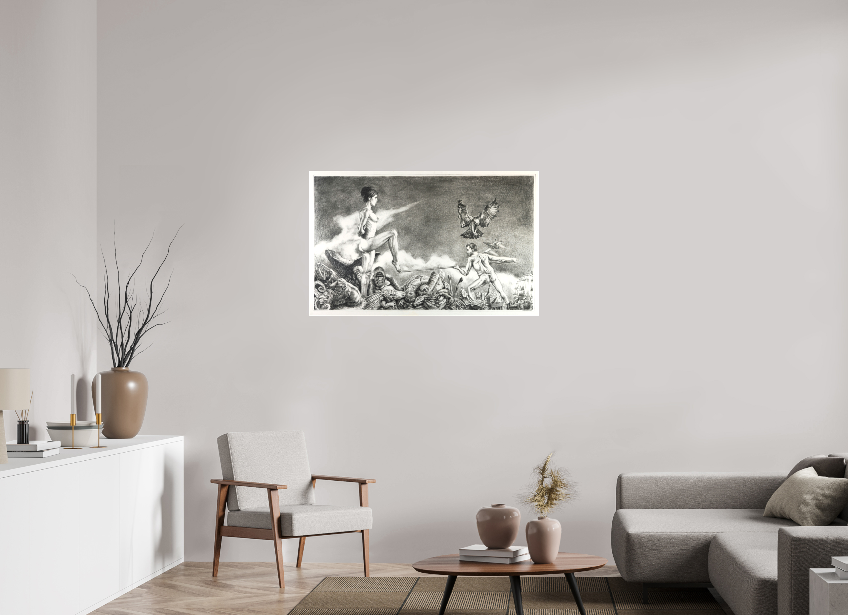 111,7 x 70 cm, Leinwand Der Vanenkrieg