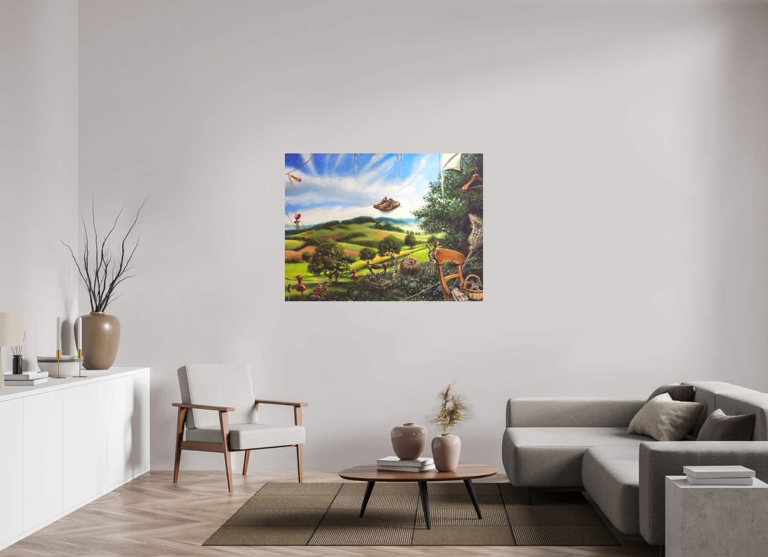 134,4 x 100 cm, Leinwand Die Landschafts-Missgestaltung