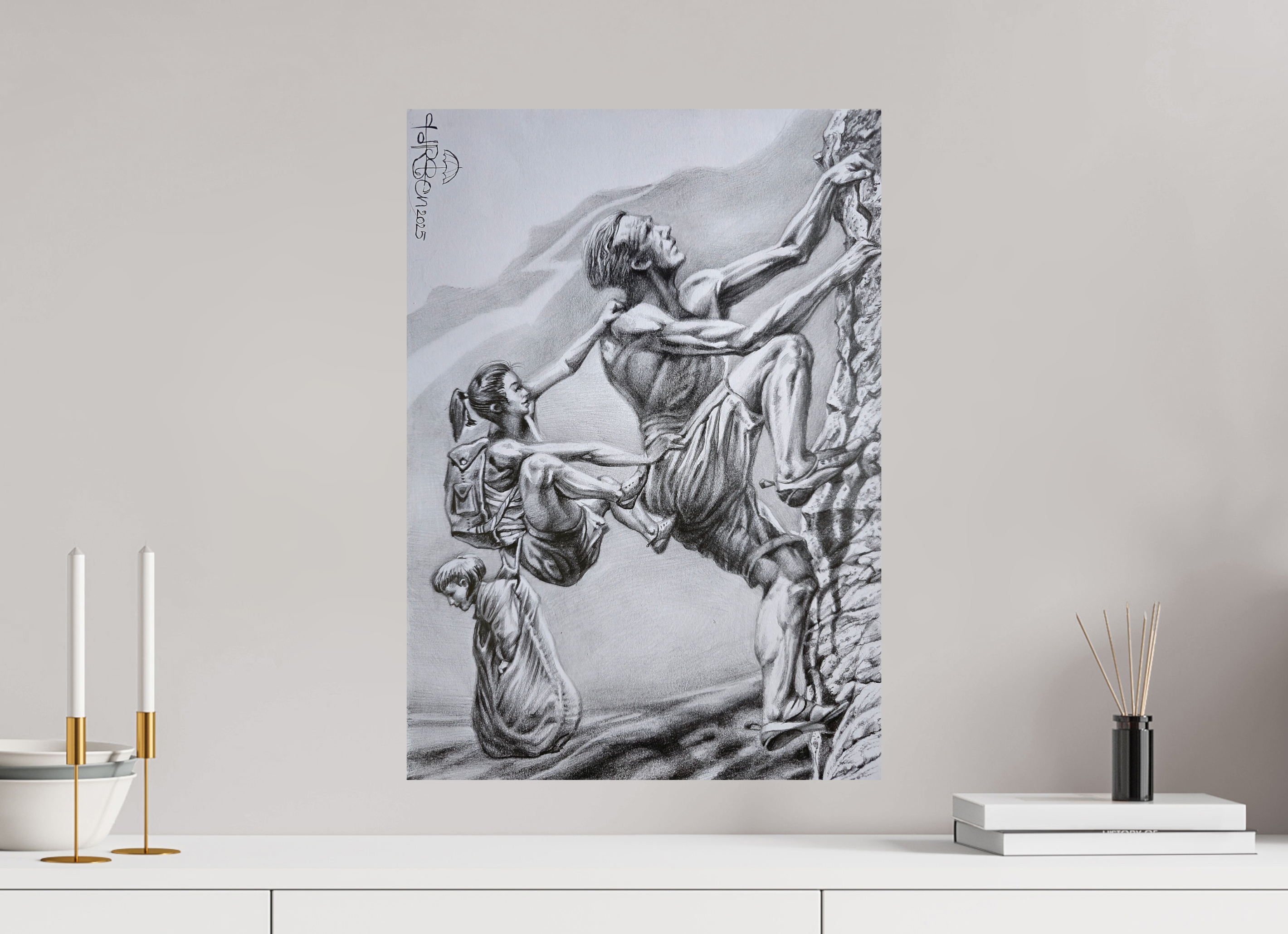 DIN A2 (42 x 59,4 cm), Fine Art Print F A M I L I E (Schicksalskette)
