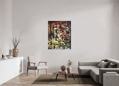 100 x 124,5 cm, Leinwand Dantes zehnter Höllenkreis  (Frei nach der Göttlichen Komödie nach Dante)