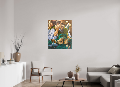 80 x 100 cm, Leinwand ​Der Plastikverstricker