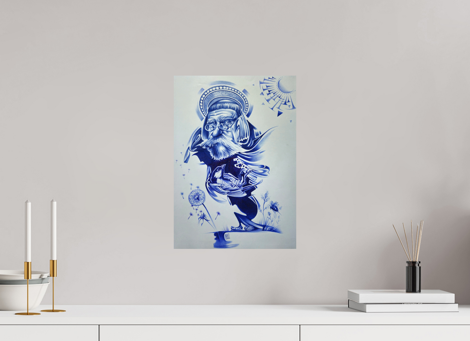 DIN A3 (29,7 x 42 cm), Fine Art Print Patron Of Souls(Franz von Assisi)