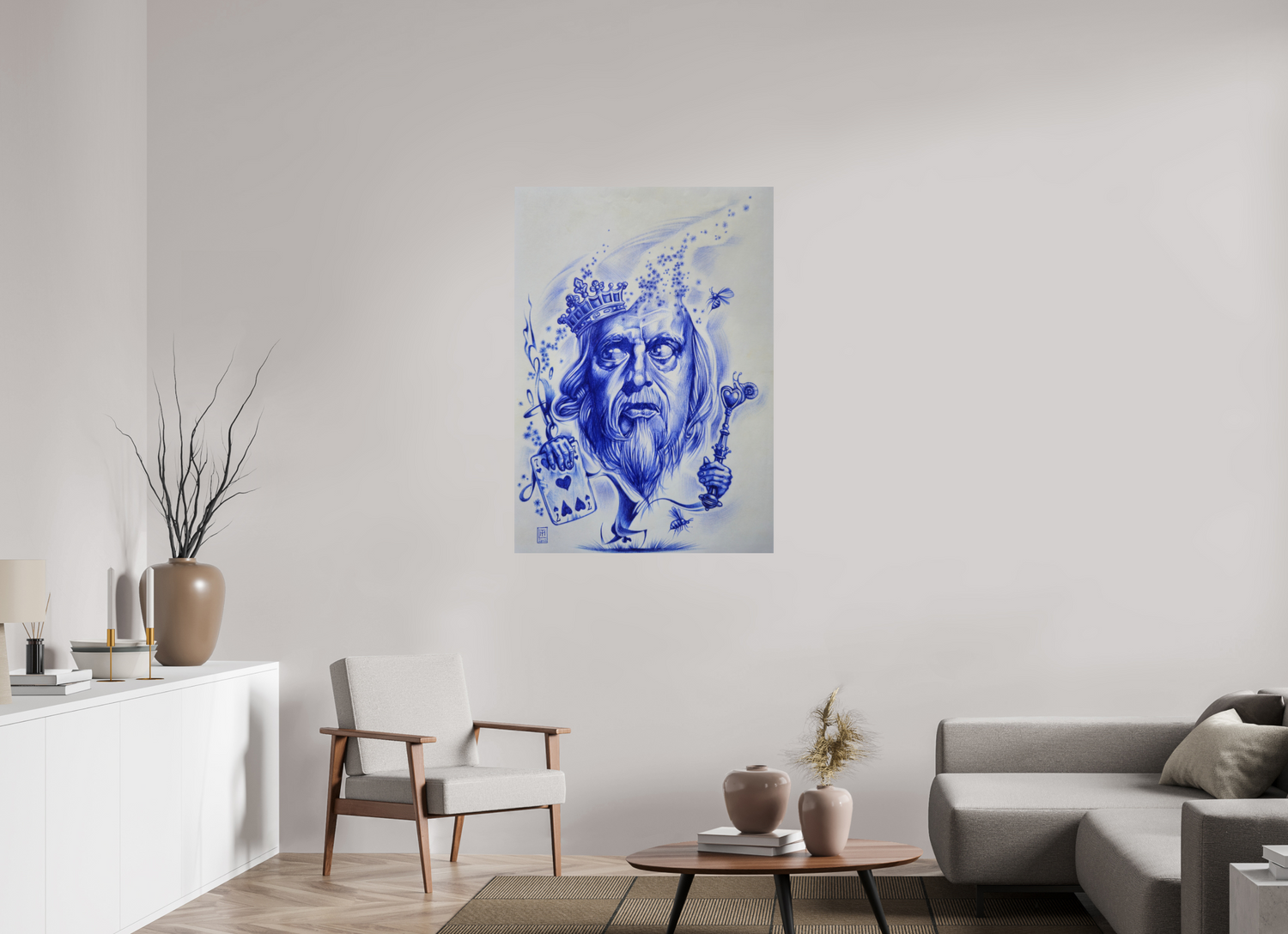 DIN A0 (84,1 x 118,9 cm), Fine Art Print The Red King (Herzkönig)