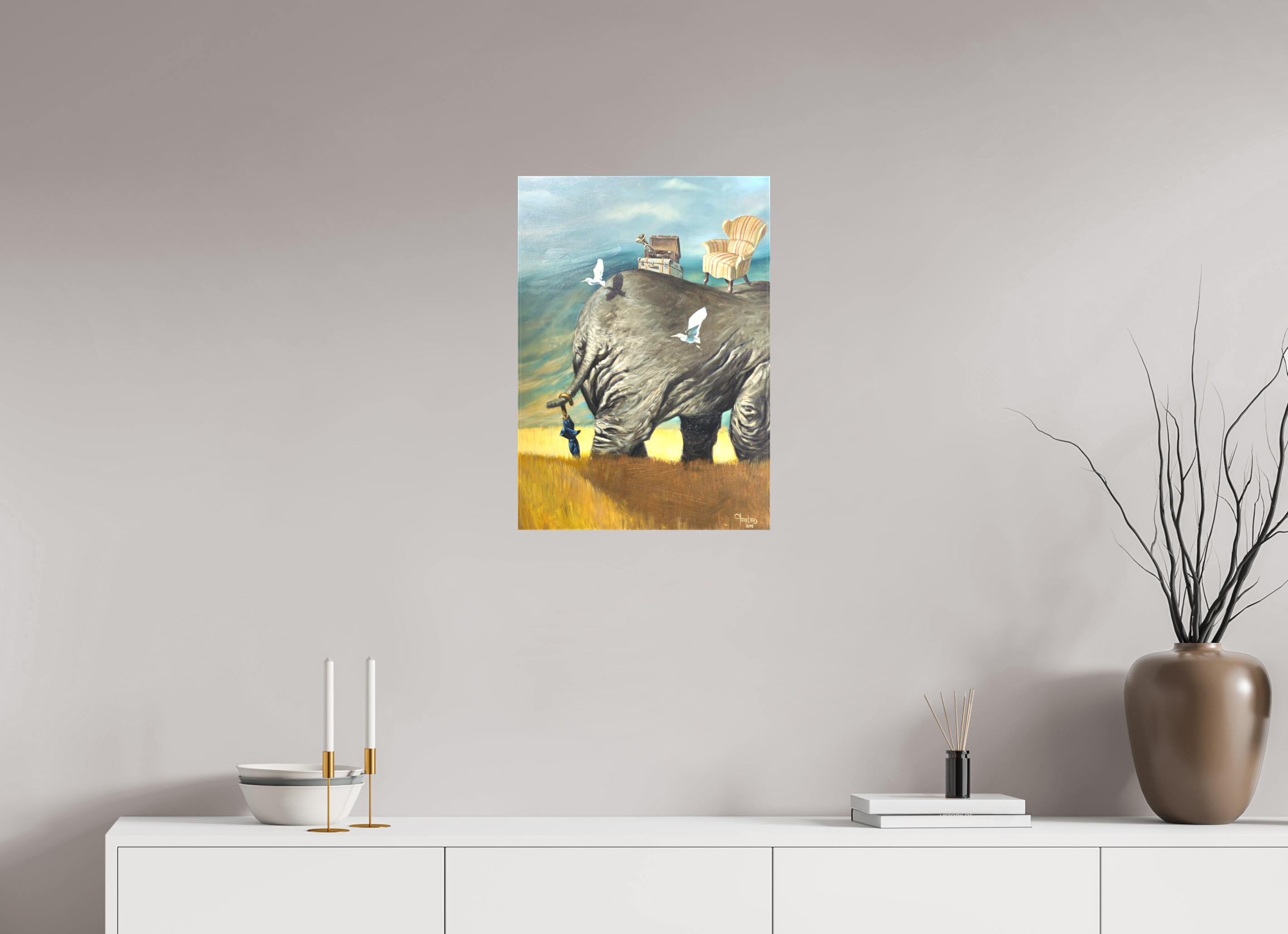 DIN A2 (42 x 59,4 cm), Leinwand Sie gehen