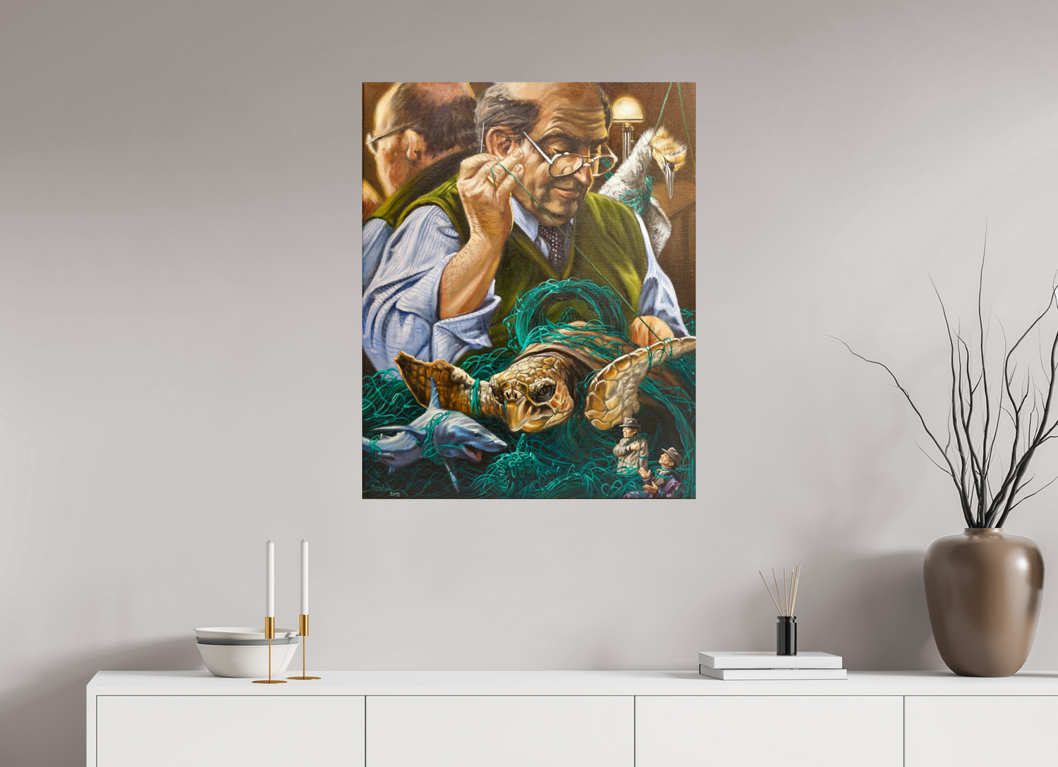 70 x 87,5 cm, Fine Art Print ​Der Plastikverstricker