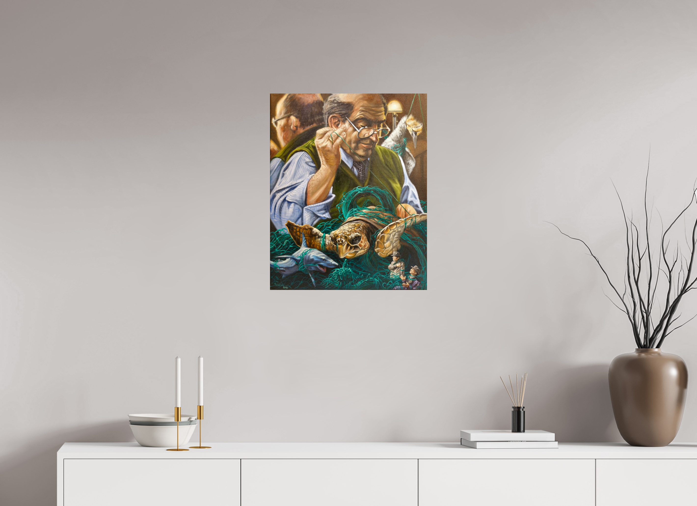 50 x 62,5 cm, Fine Art Print ​Der Plastikverstricker