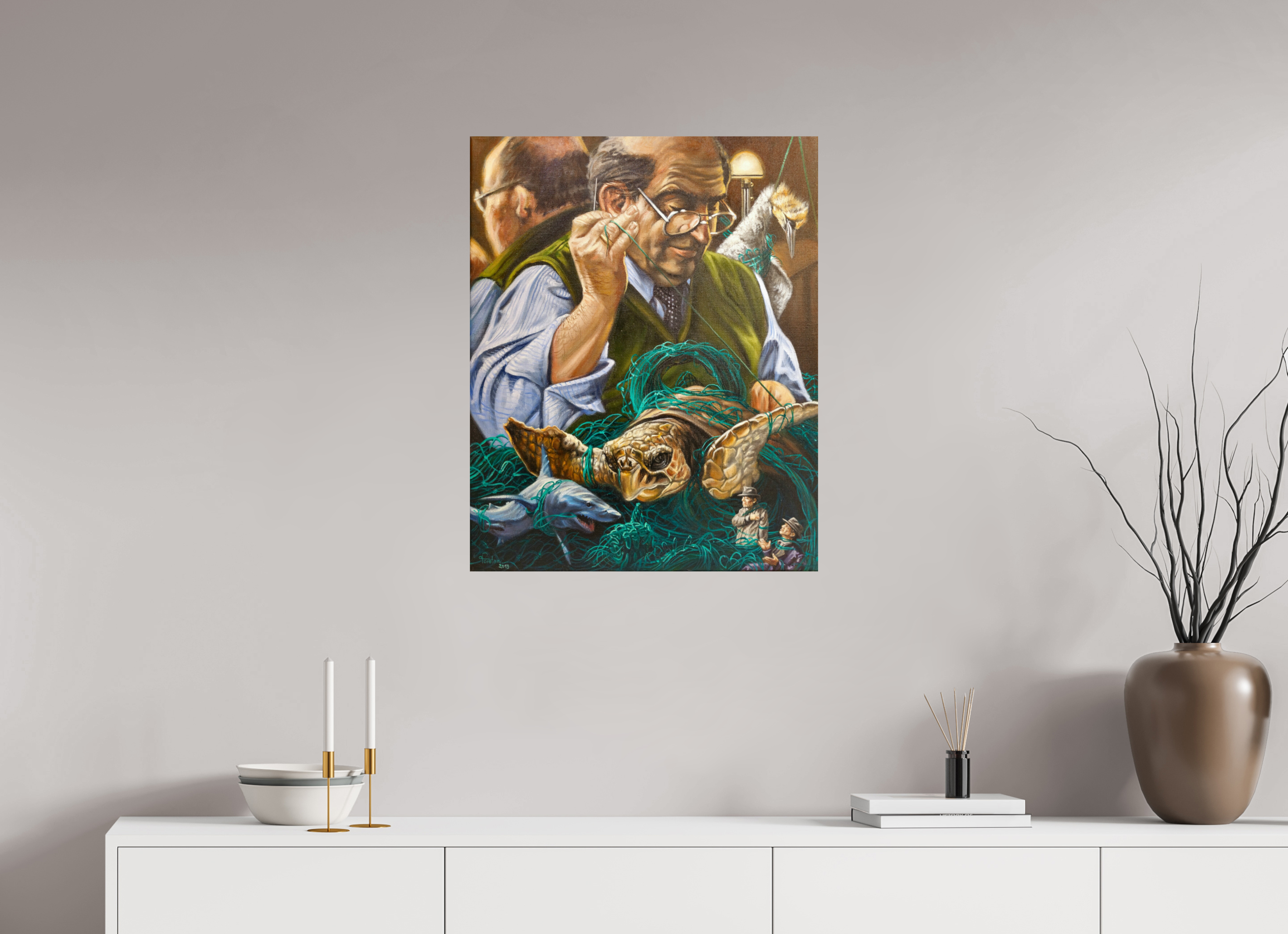 60 x 75 cm, Fine Art Print ​Der Plastikverstricker