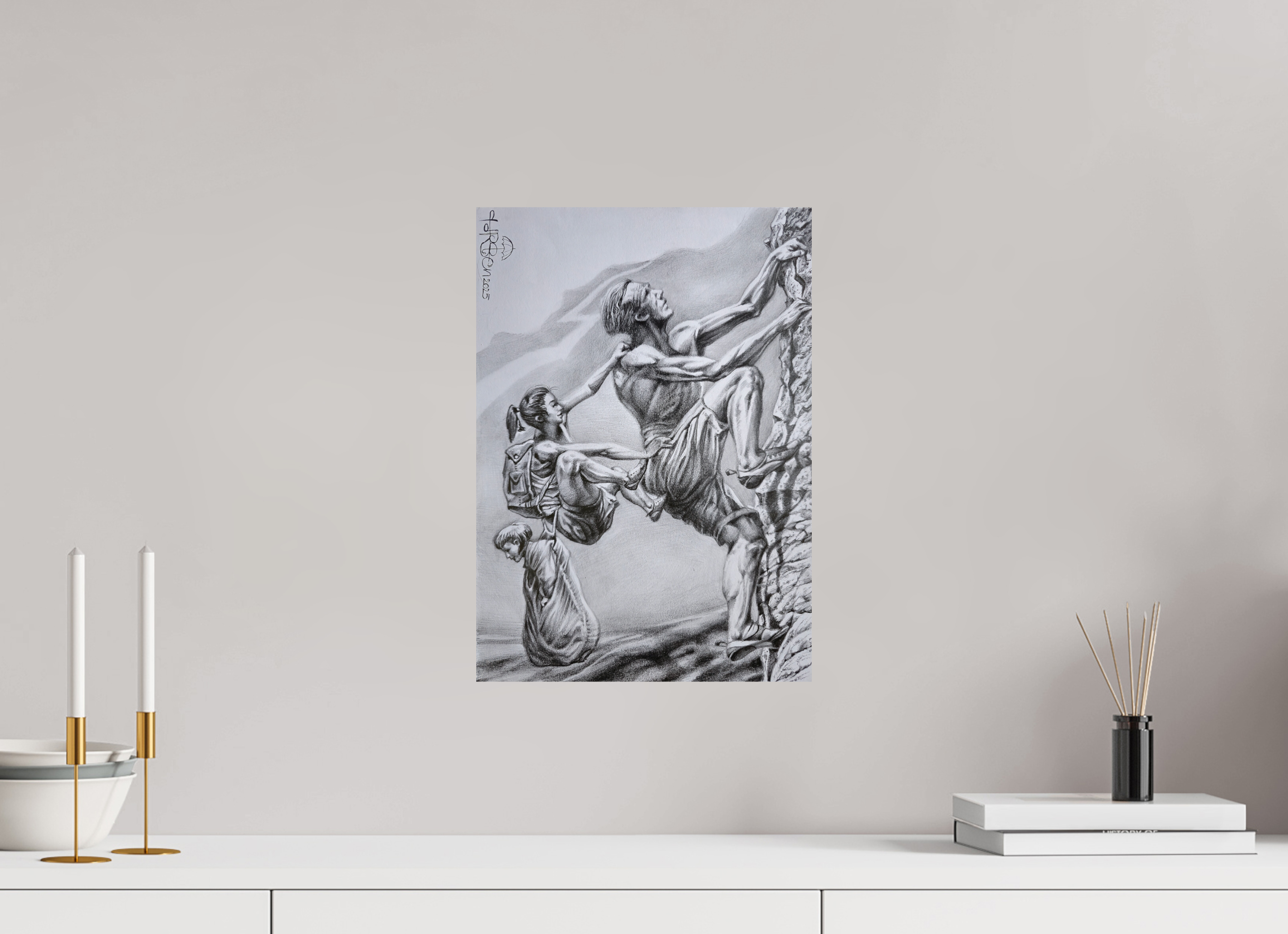 DIN A3 (29,7 x 42 cm), Fine Art Print F A M I L I E (Schicksalskette)